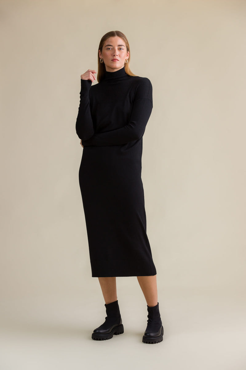 maribel knit dress blackest side