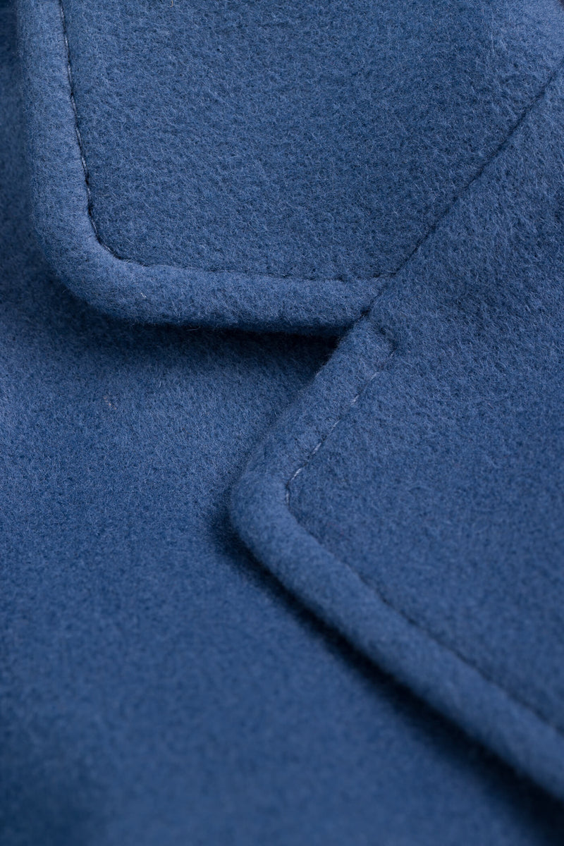 CHELSEA Wool Cashmere Coat ash blue material photo