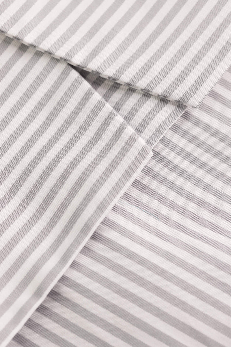 KAROLINA Striped Cotton Shirt grey white material