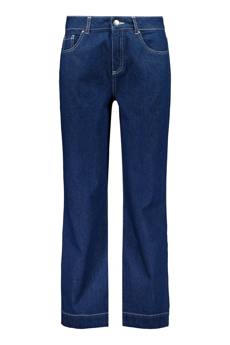 LEONOR Wide Cotton Jeans indigo front