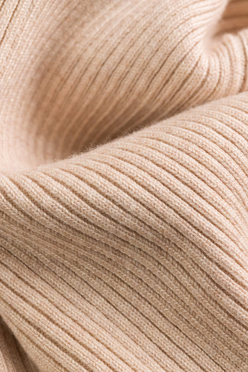 MAY Fitted Viscose Knit Top sand material