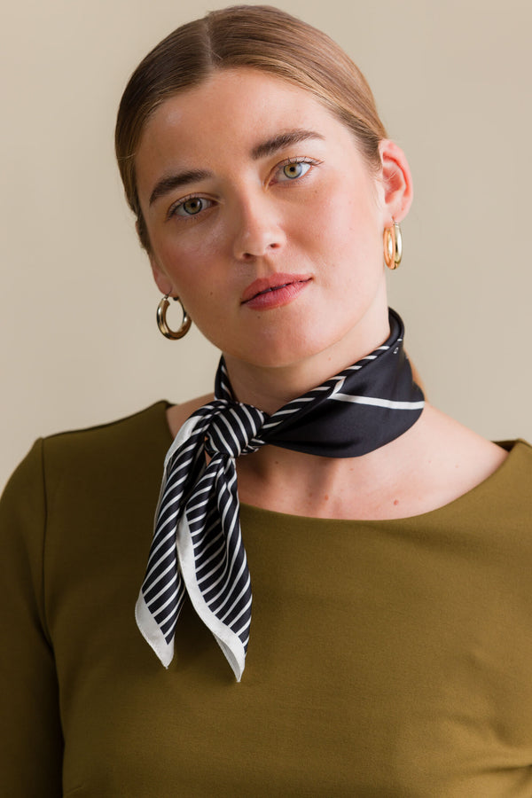 andrea silk scarf blackest oat