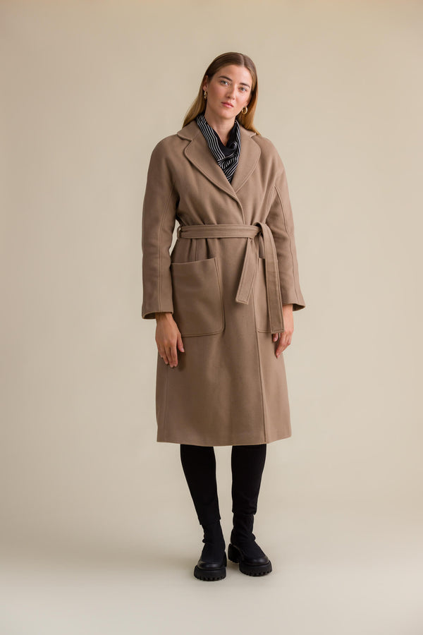 chelsea coat dark taupe side