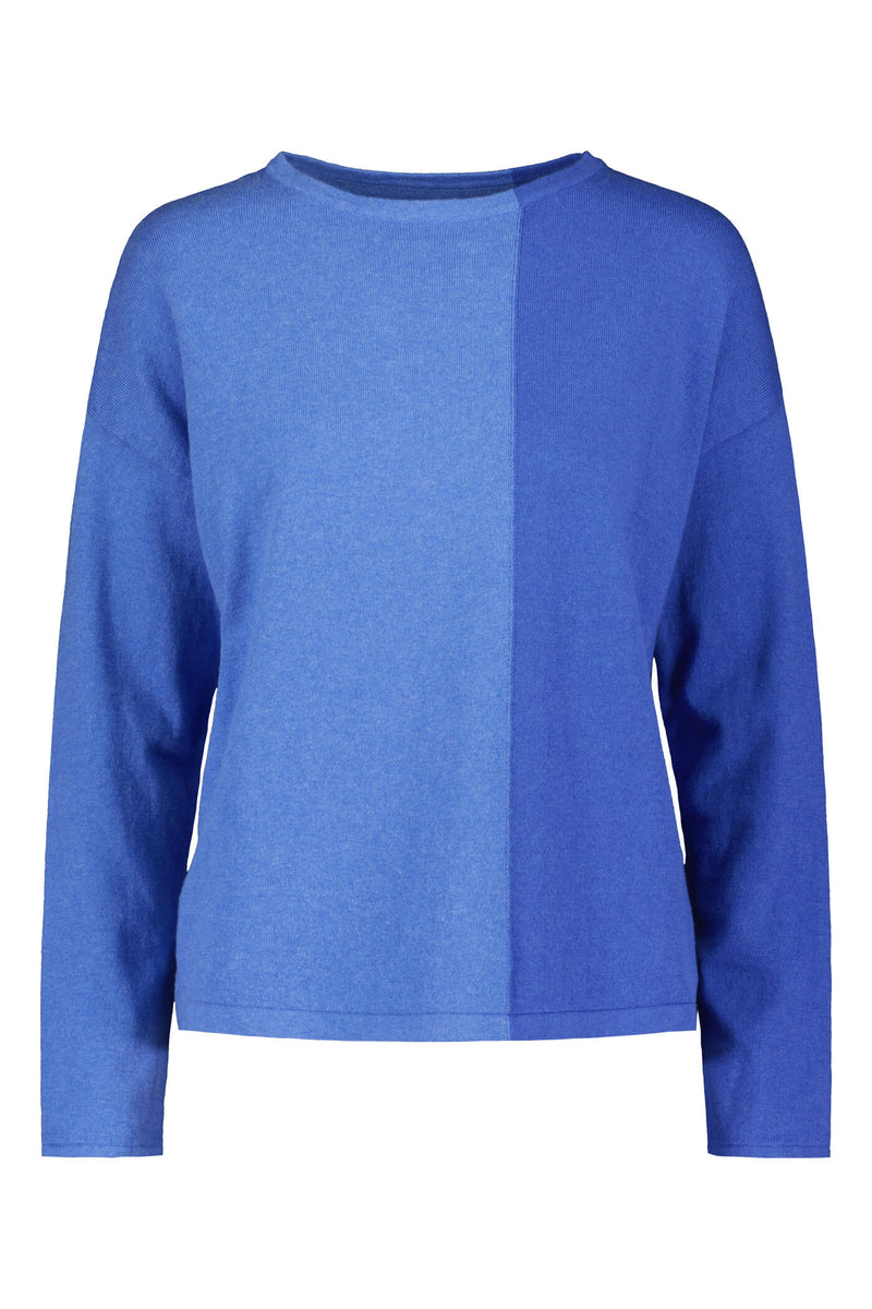 clear jumper two tone blue front
