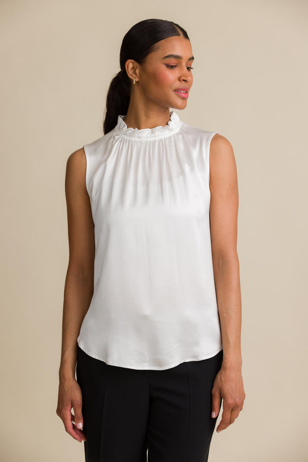 darleen sleeveless blouse soft white front 2