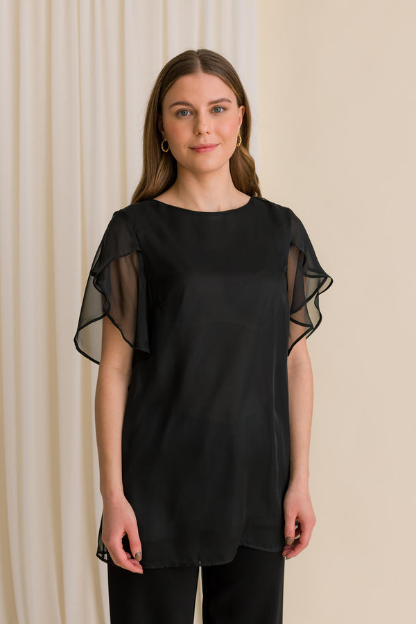 elsie chiffon blouse blackest