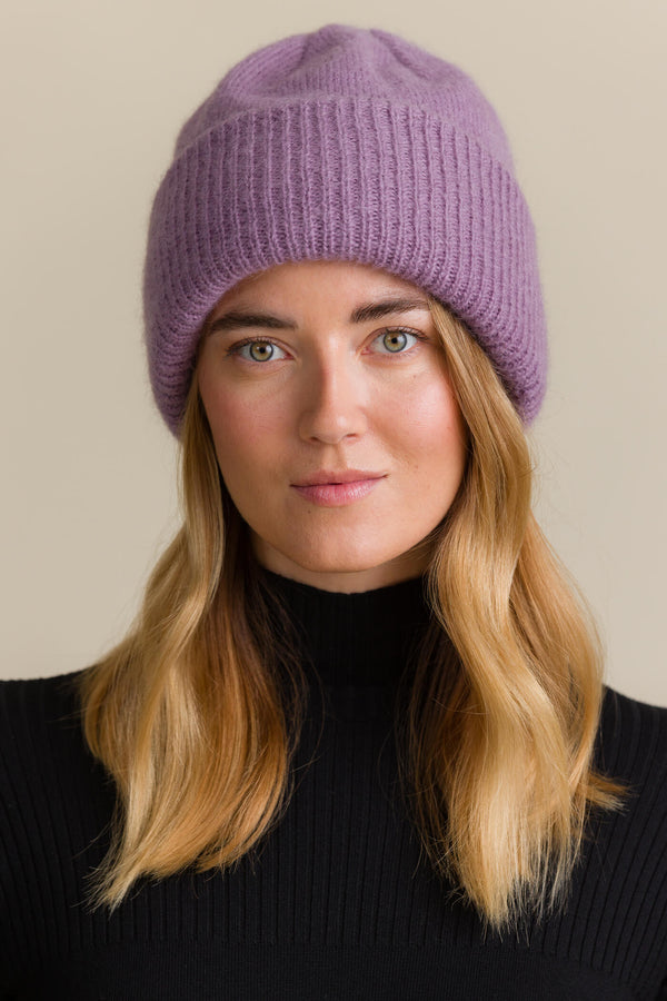 EMMI Mohair Rib Beanie mellow malva