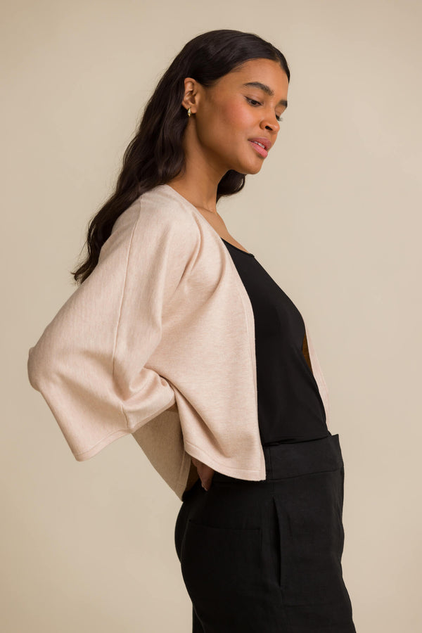 florence kimono cardigan sand side