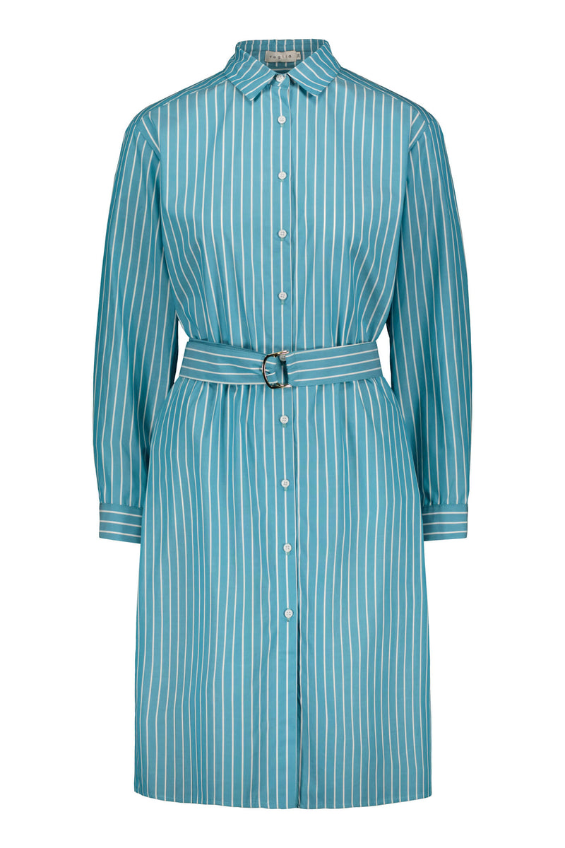 jenni shirt dress teal green white front