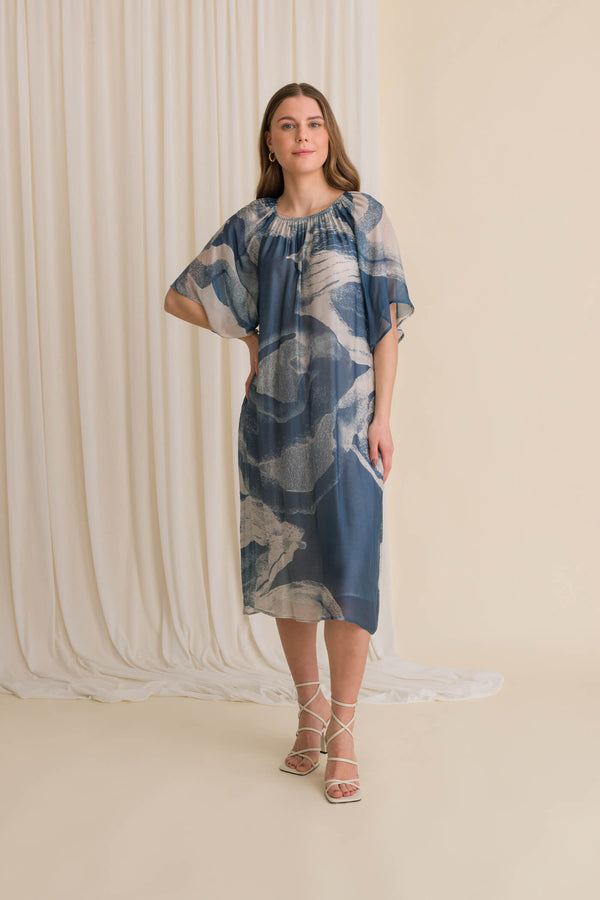 lianna dress lake blue multicolour