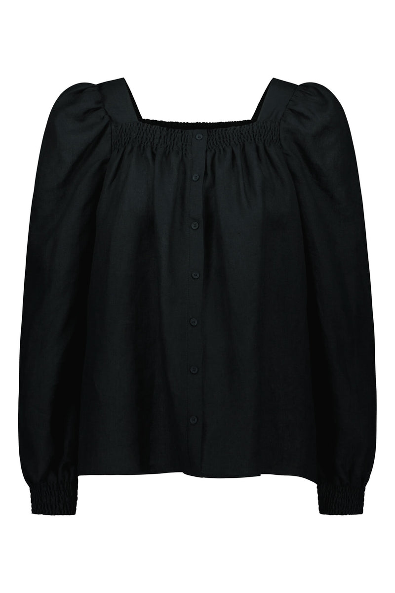 mazie blouse blackest front