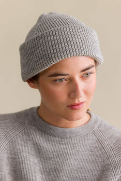 NORA Wool Beanie light grey melange