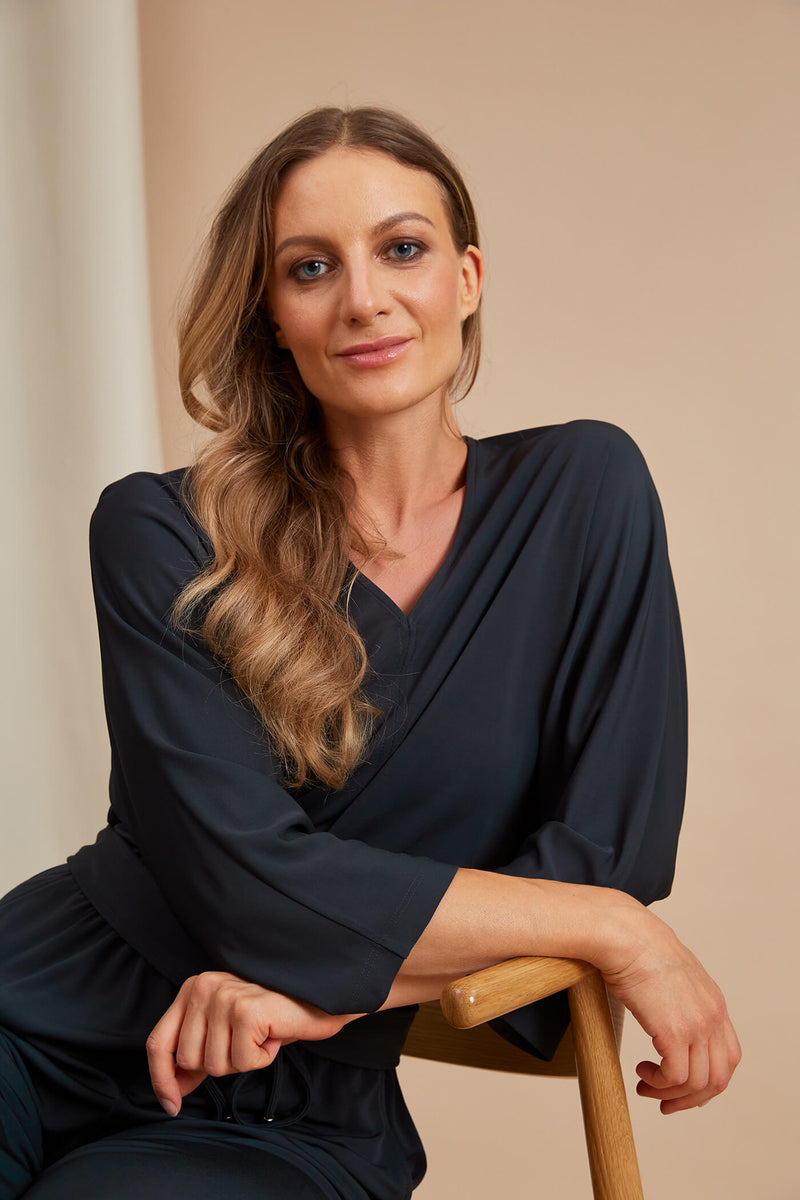 ALESSA Viscose Jumpsuit silver pine close