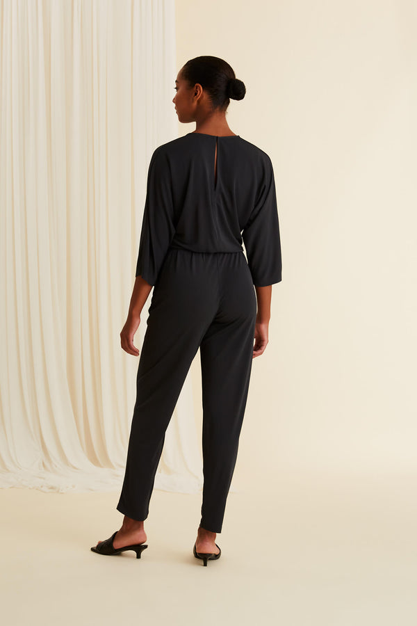 ALESSA Viscose Jumpsuit silver pine from behind