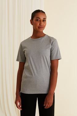 AMINA Organic Cotton T-Shirt cloudy grey melange