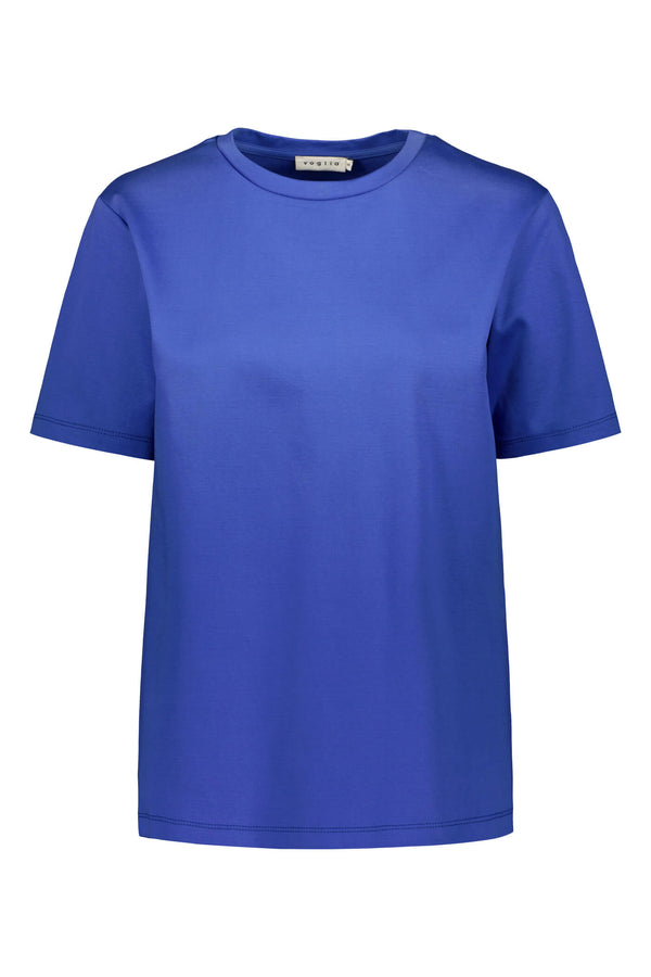 AMINA Organic Cotton T-Shirt dark azure blue front