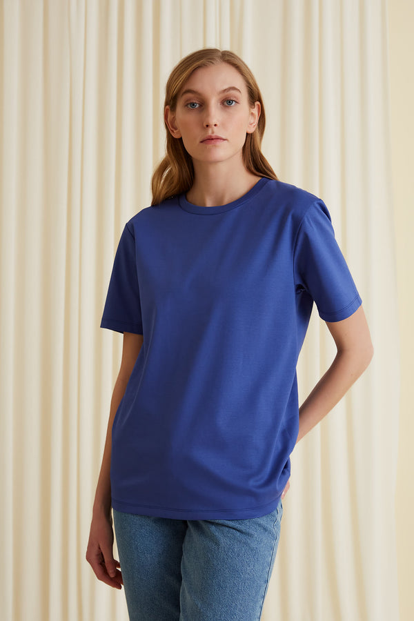 AMINA Organic Cotton T-Shirt dark azure blue