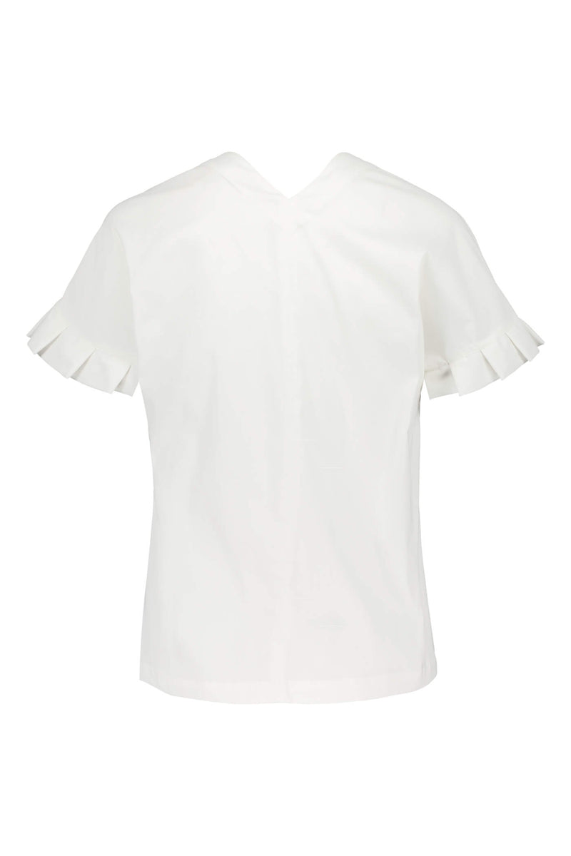 BELLE Pleat Sleeve Blouse soft white back