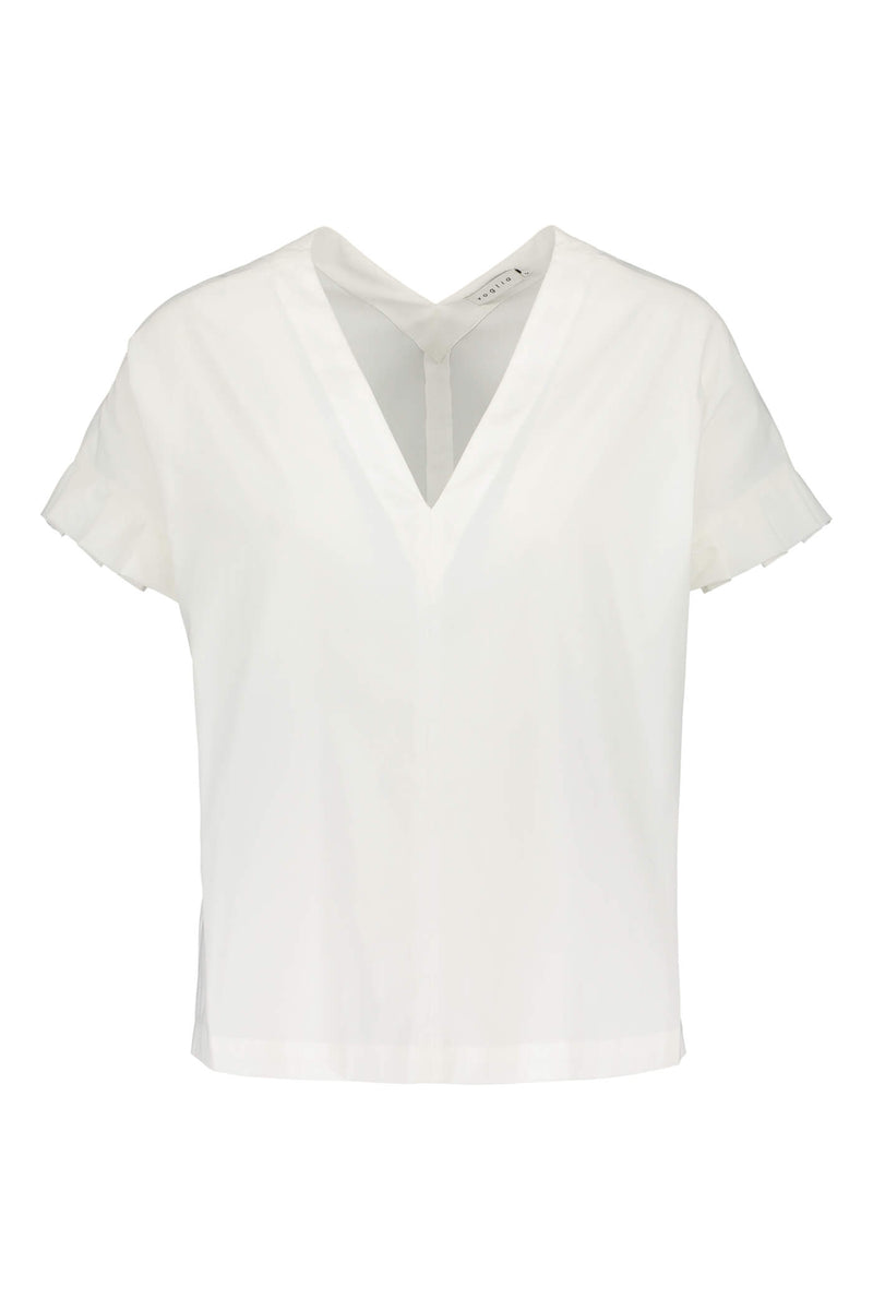 BELLE Pleat Sleeve Blouse soft white front