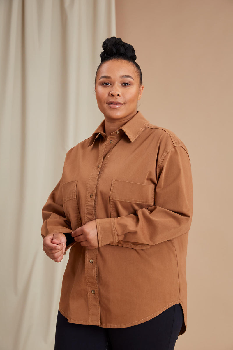 CALISTA Lyocell Blend Shirt cinnamon size 42