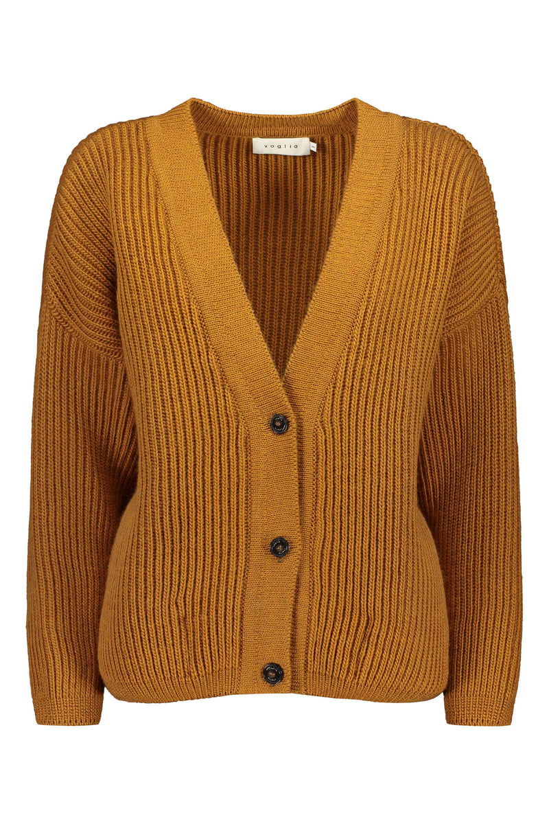 CAMILLA Wool Cardigan rust front