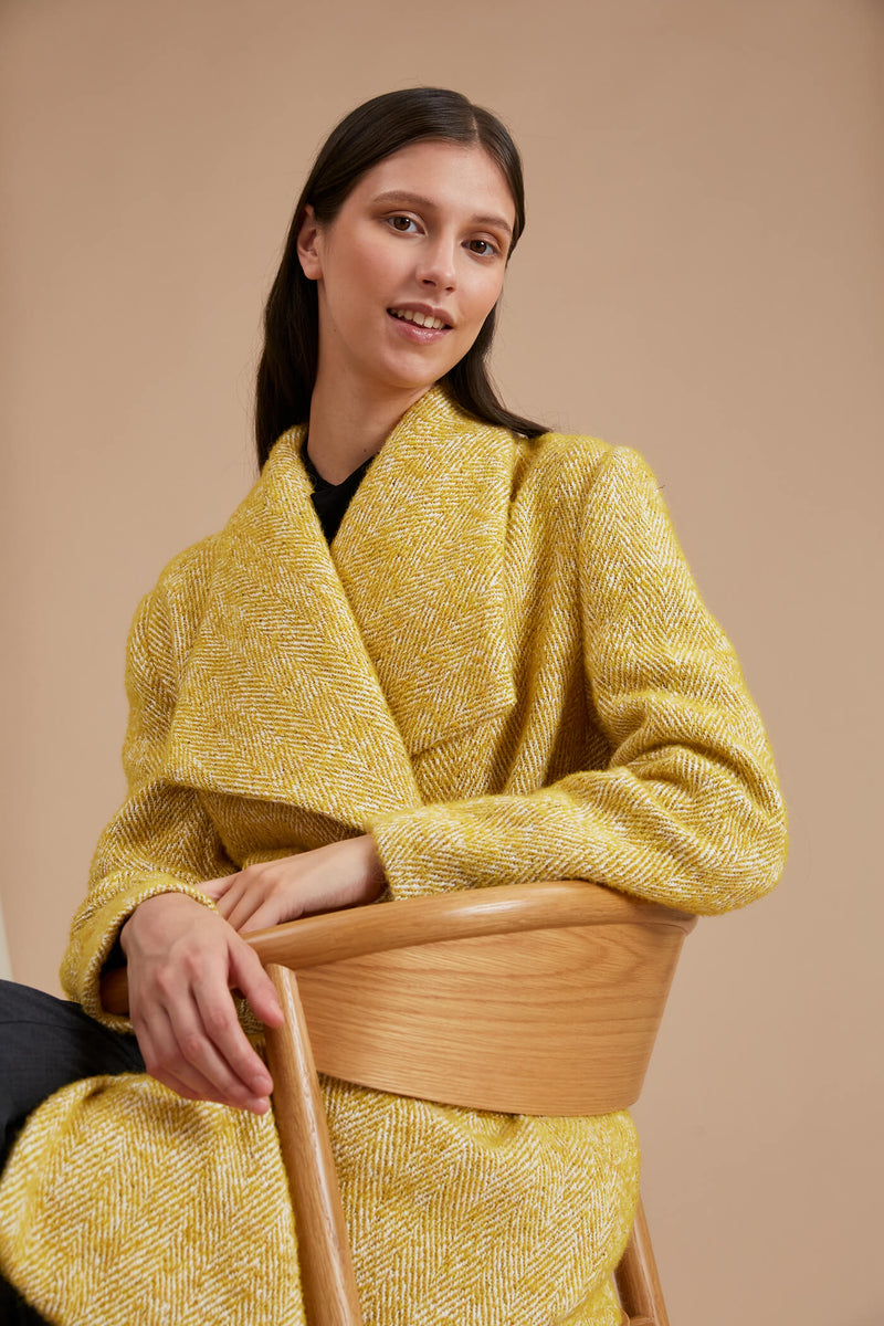 CAROLINE Wrap Coat yellow close