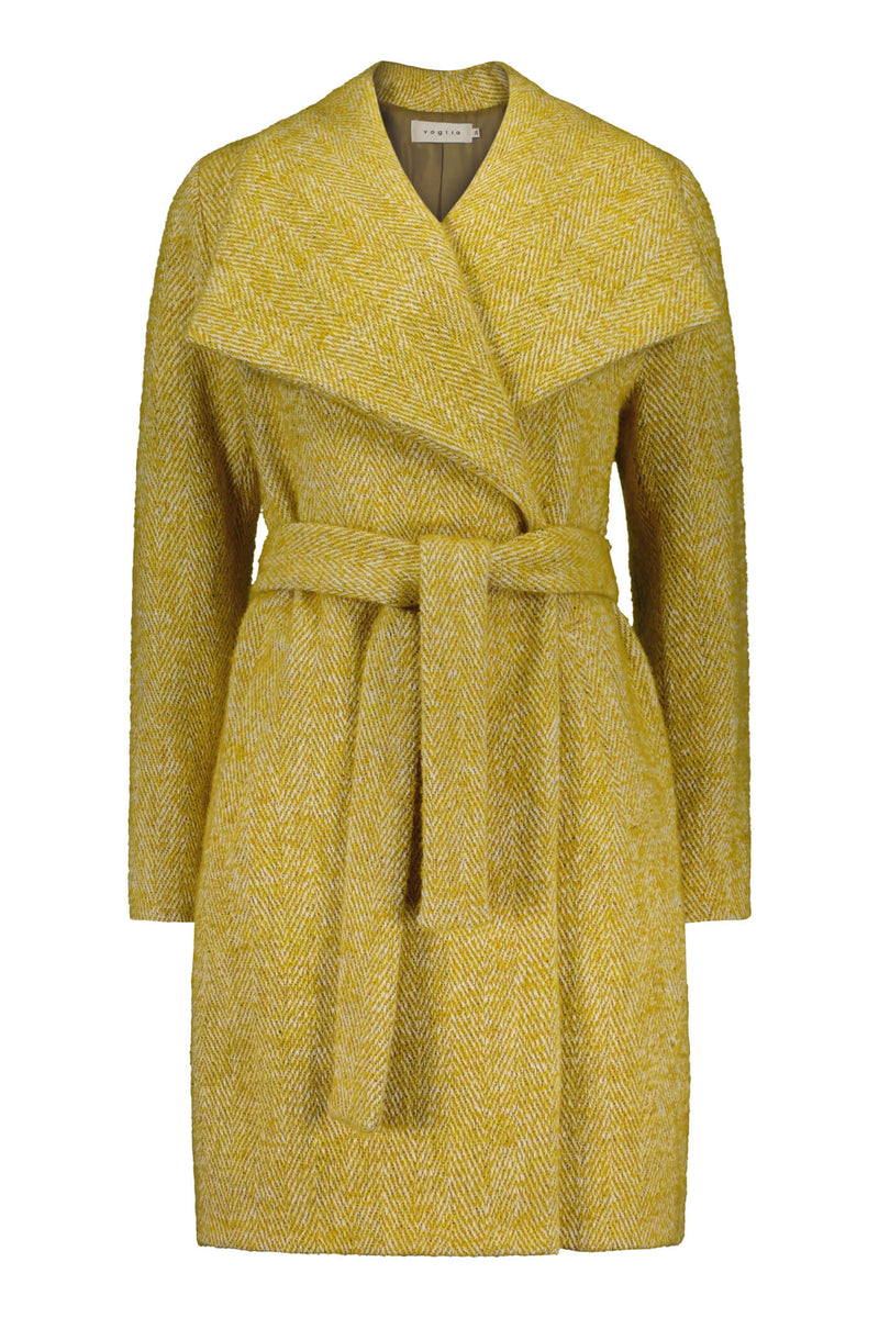 CAROLINE Wrap Coat yellow front