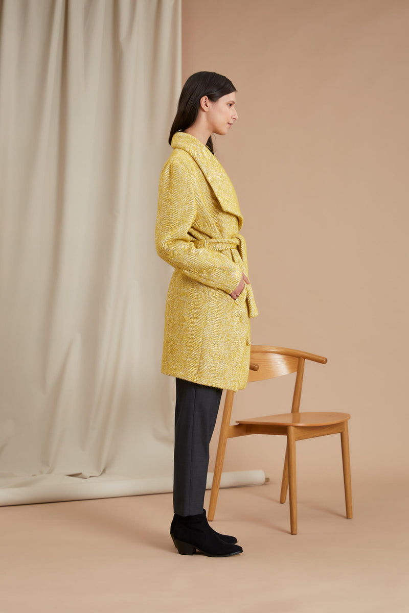 CAROLINE Wrap Coat yellow side