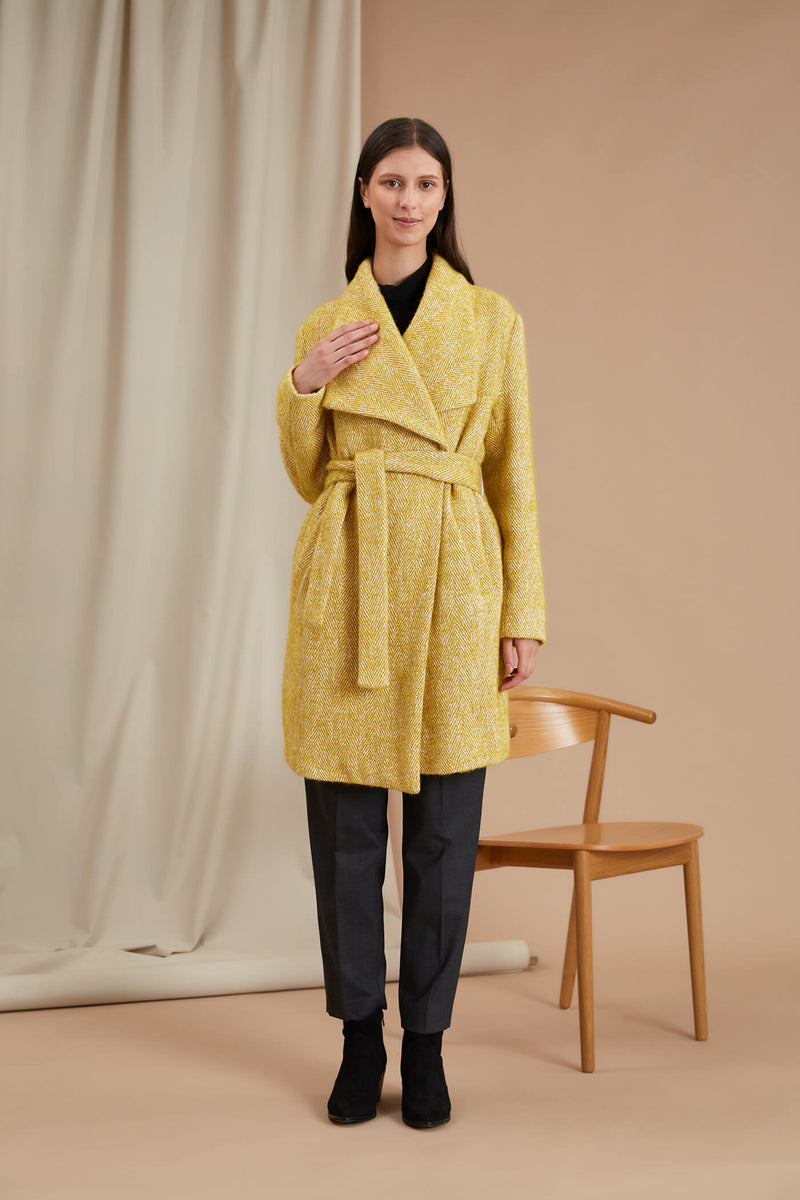 CAROLINE Wrap Coat yellow