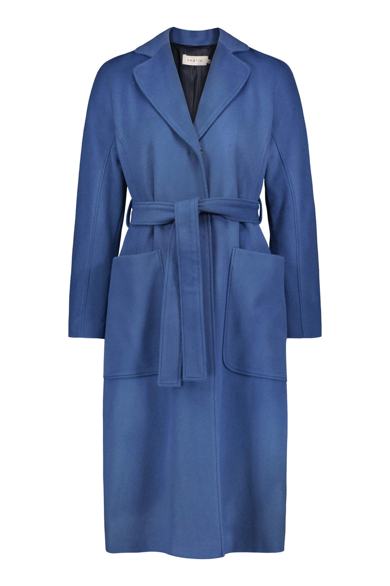 CHELSEA Wool Cashmere Coat ash blue front