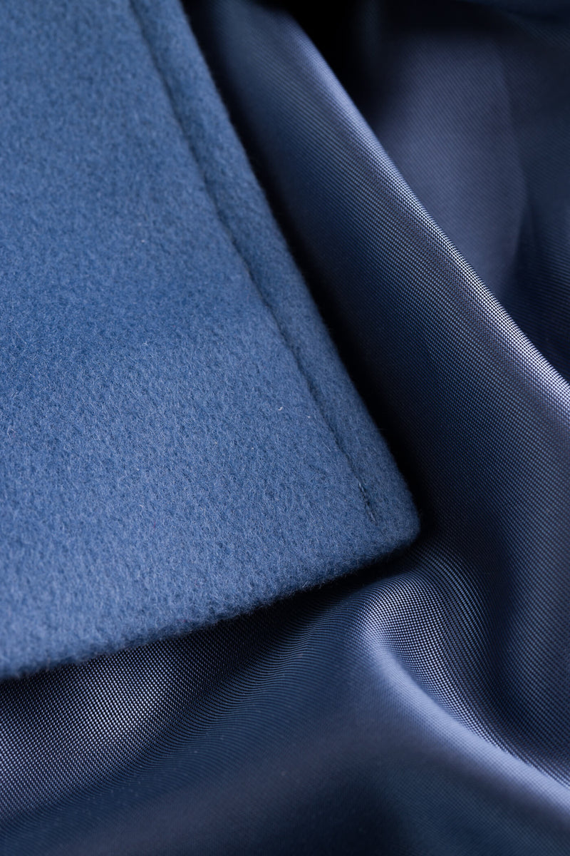 CHELSEA Wool Cashmere Coat ash blue material 