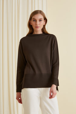 CLAIRE Loose Fit Jumper dark taupe