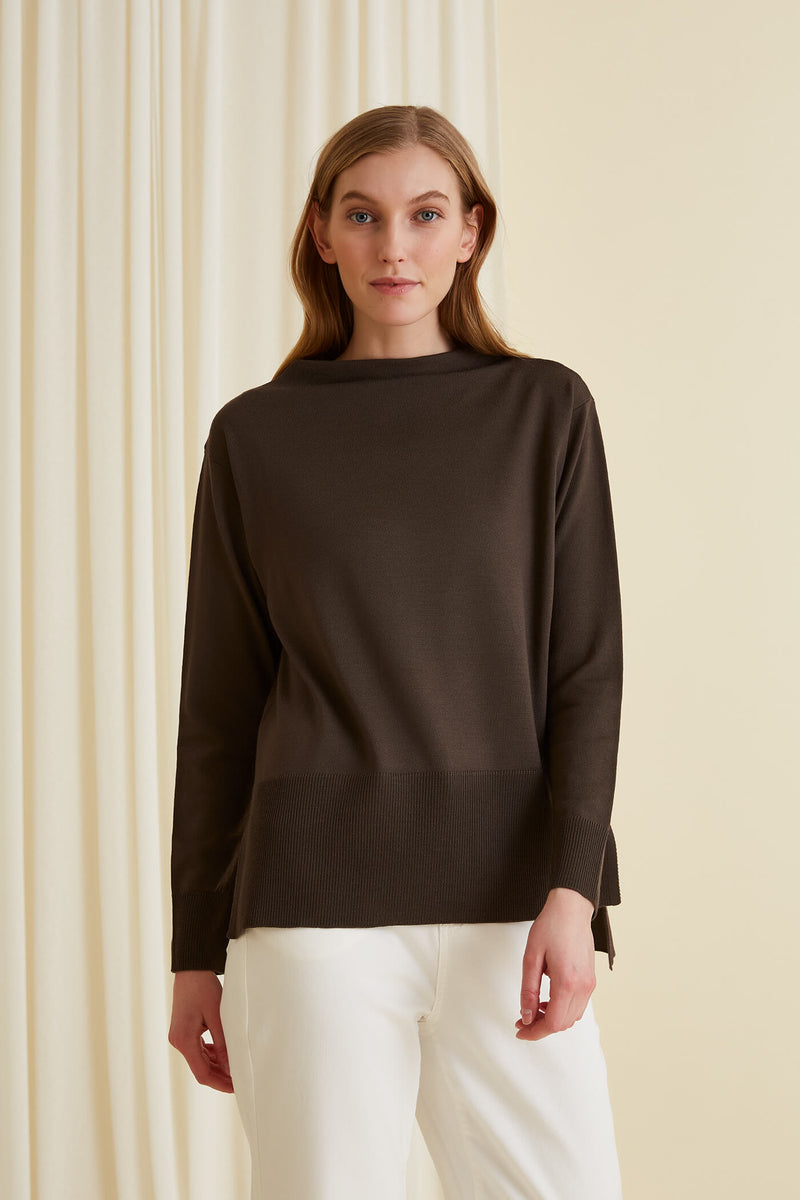 CLAIRE Loose Fit Jumper dark taupe