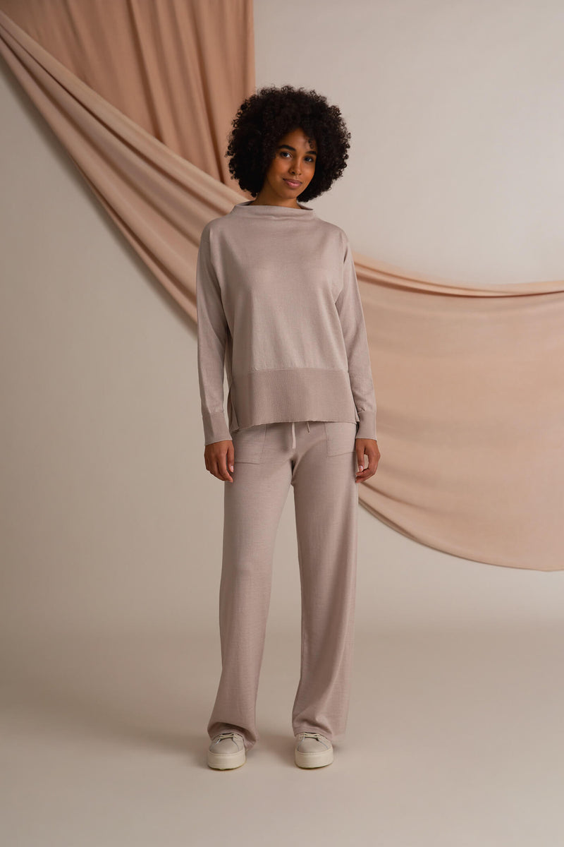 Clara merinowool pants cafe latte