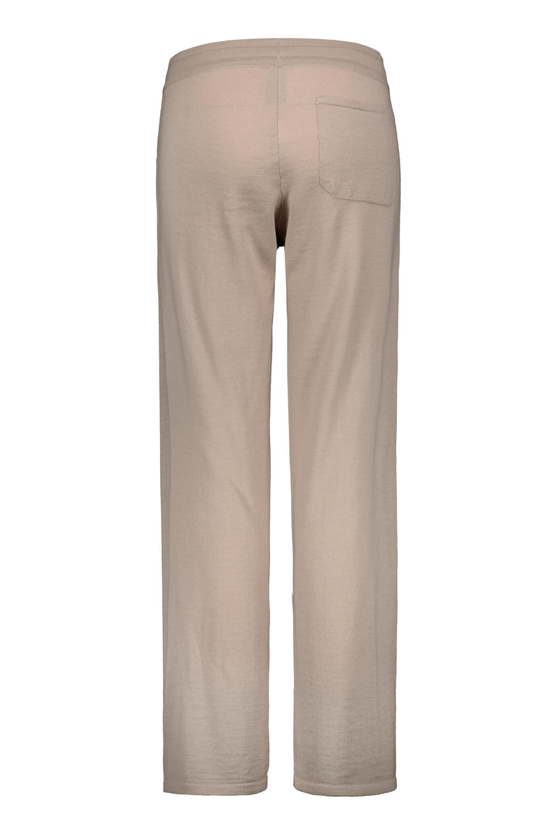 Clara wide leg wool pants cafe latte back