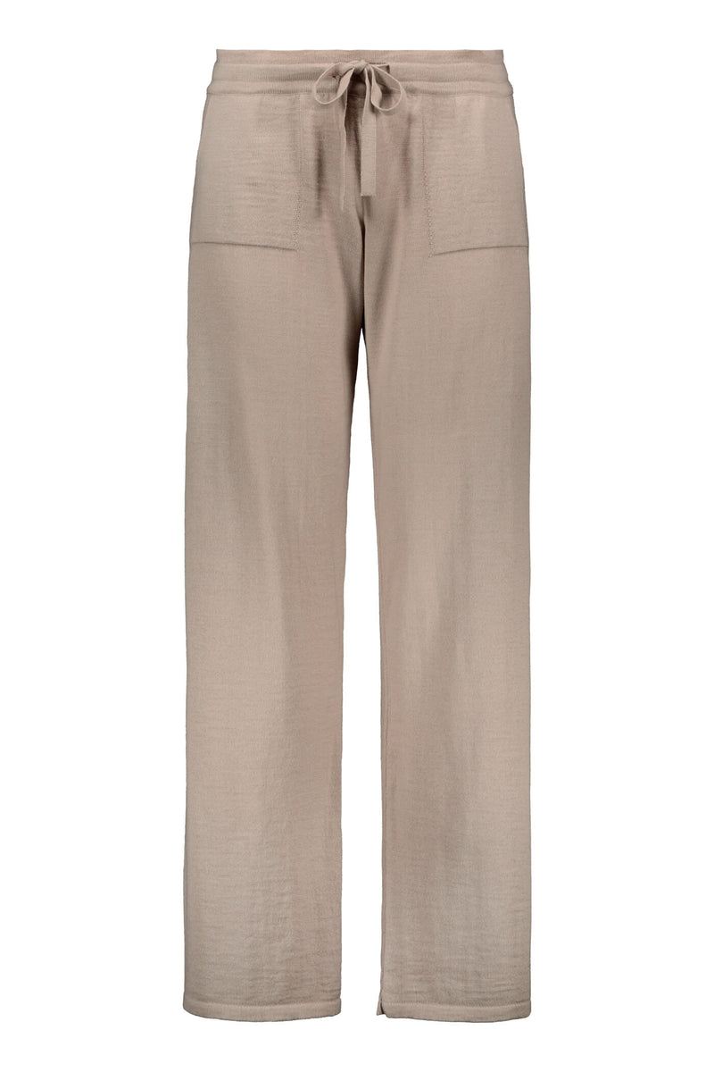 Clara wide leg wool pants cafe latte front