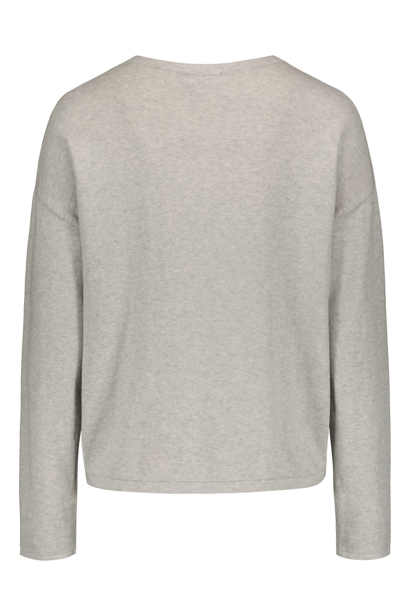 CLEAR Cotton Cashmere Jumper light grey melange back