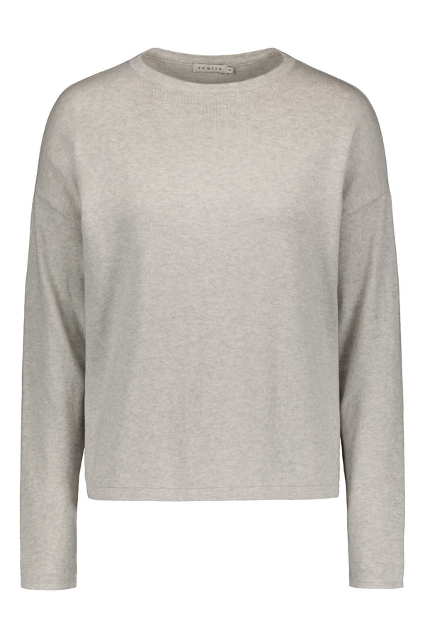 CLEAR Cotton Cashmere Jumper light grey melange front