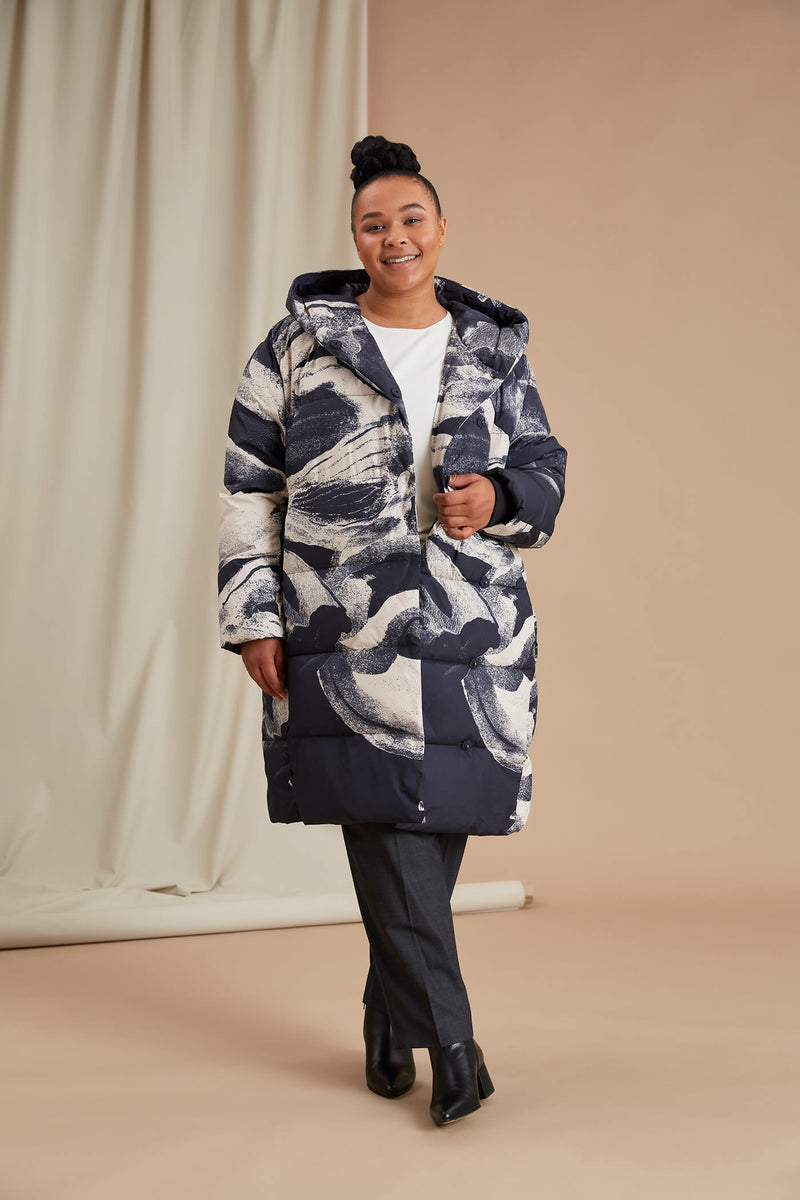 COCO Printed Puffer dark blue multicolour size 44 open