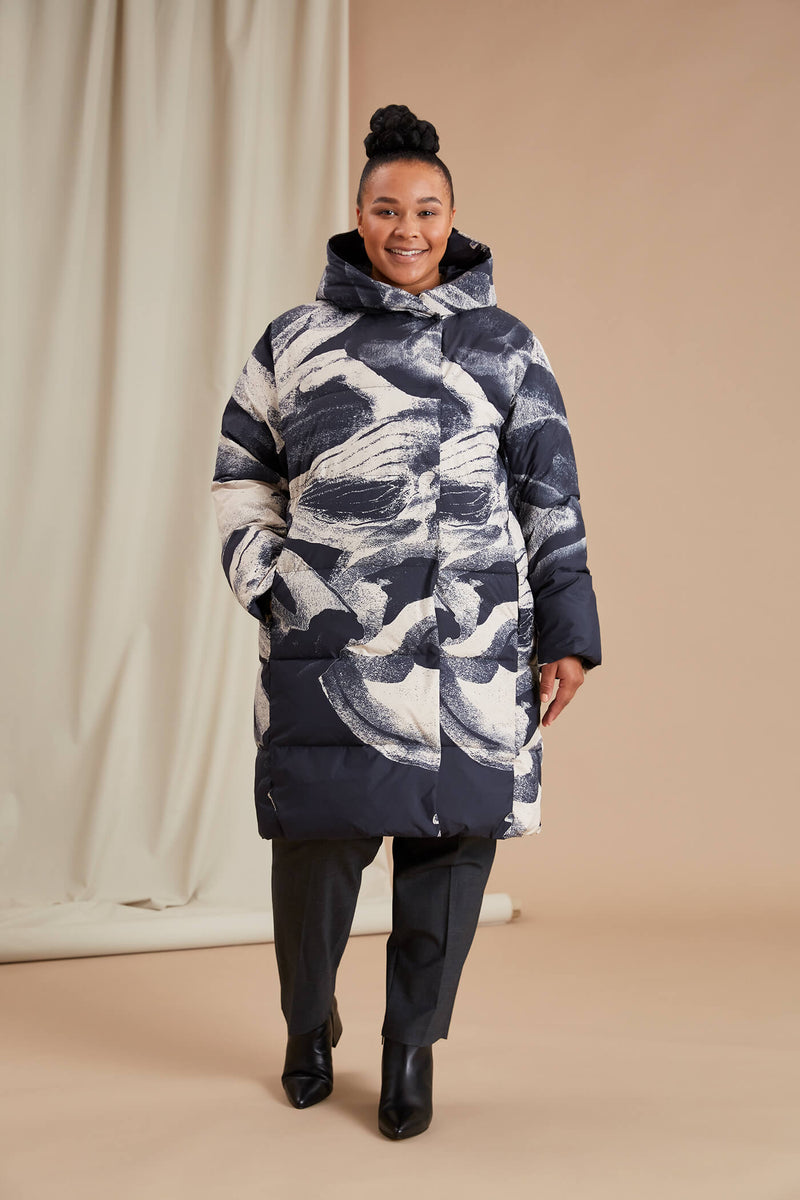 COCO Printed Puffer dark blue multicolour size 44