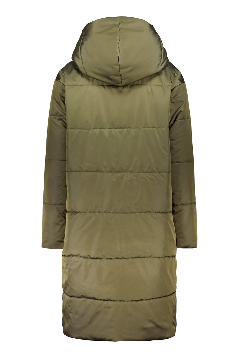 CONCERT Water Repellent Puffer Coat olive green back