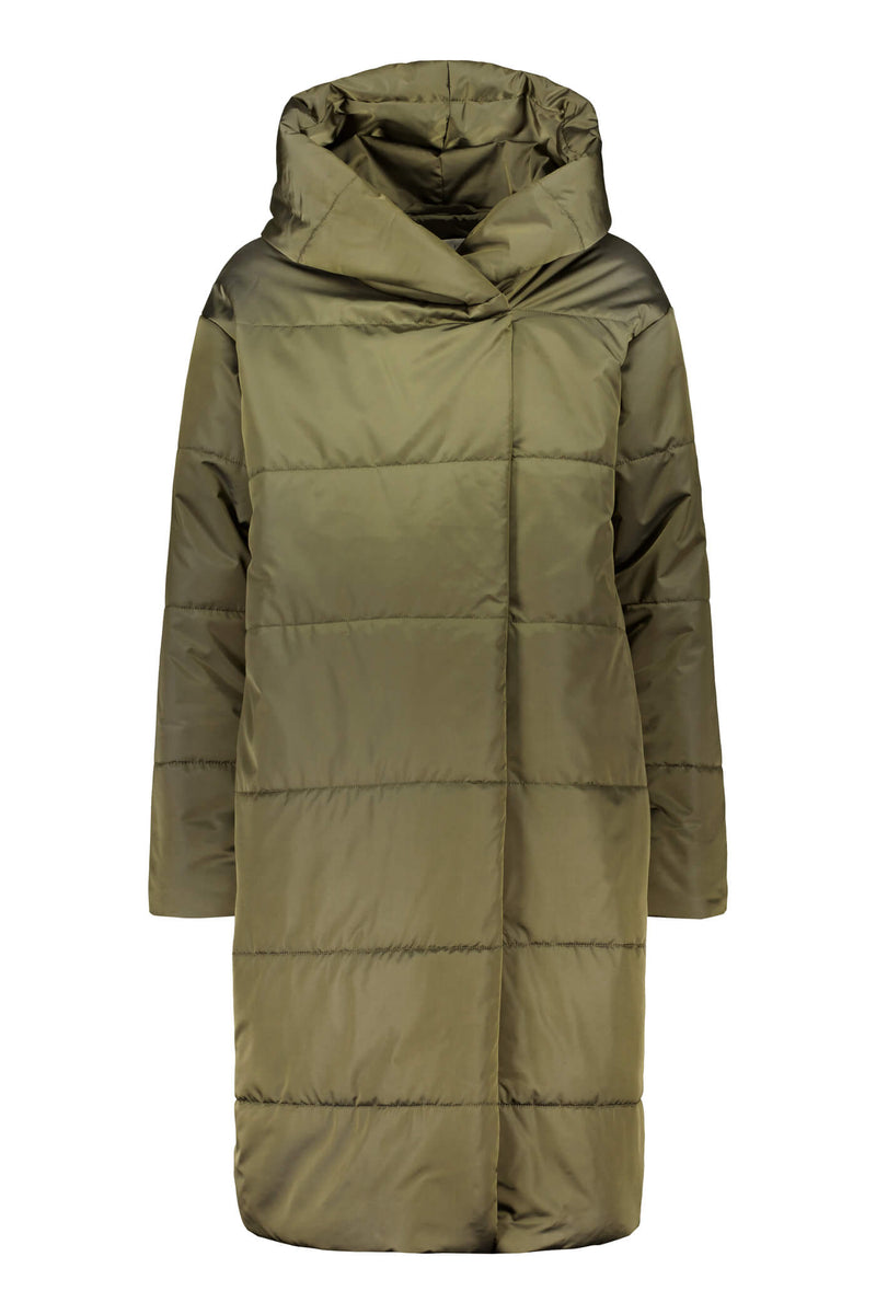 CONCERT Water Repellent Puffer Coat olive green front