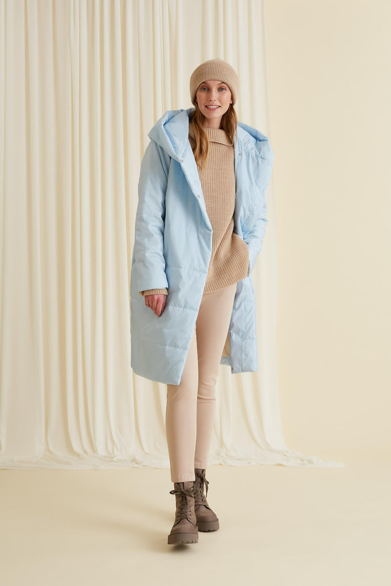 CONCERT Water Repellent Puffer Coat sky blue