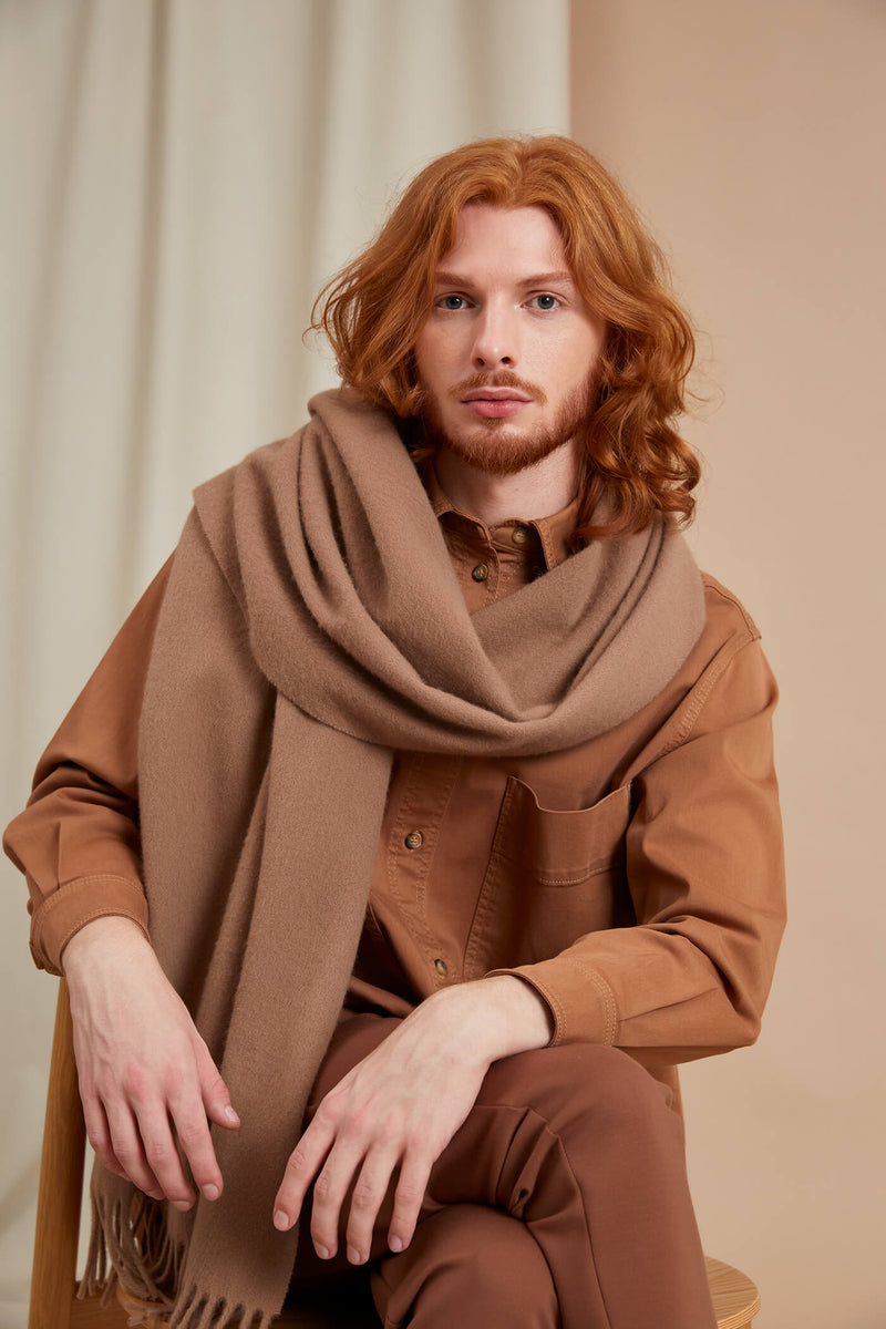 CONNIE Wool Cashmere Scarf chestnut tatu