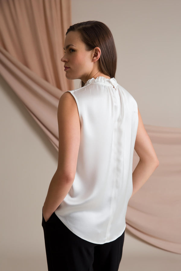 Darleen sleeveless blouse soft white behind