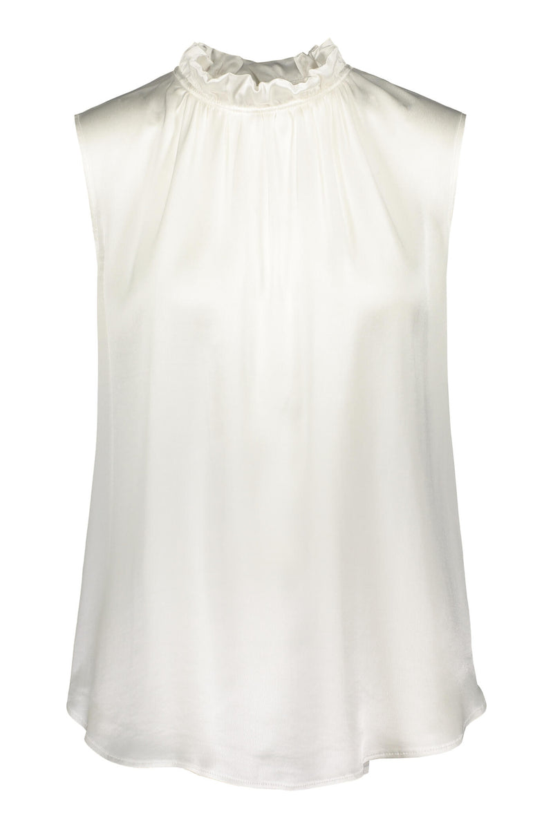 Darleen sleeveless blouse soft white front