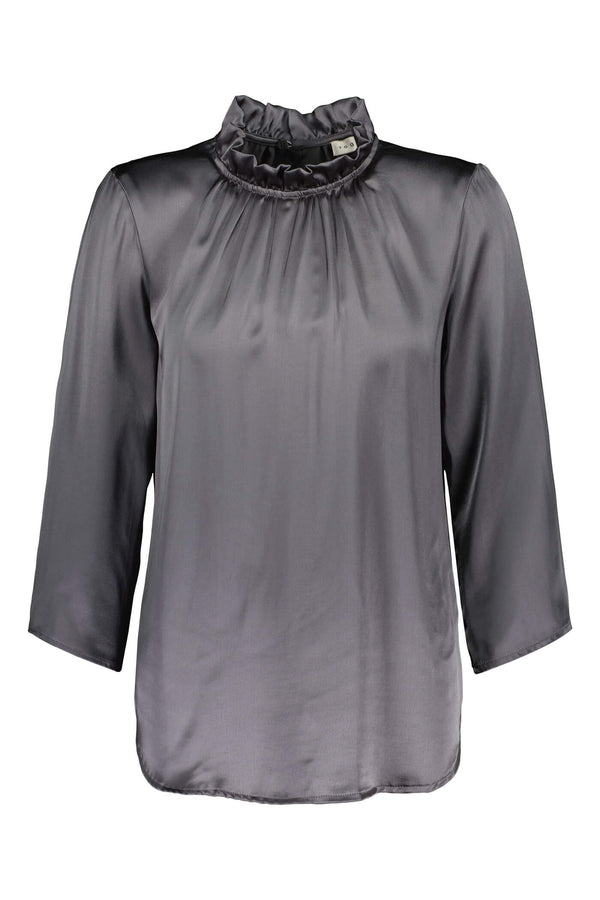 DARLYN Ruched Neck Blouse graphite-grey front