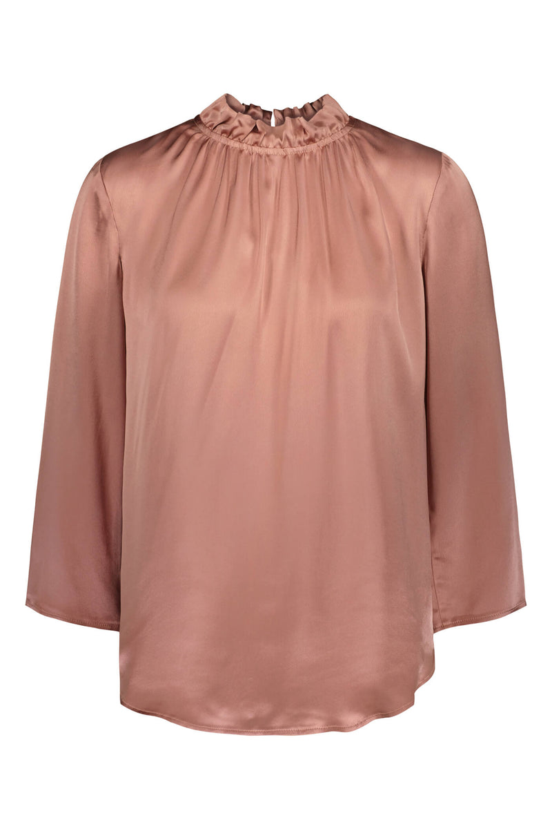 DARLYN Ruched Neck Blouse misty rose front