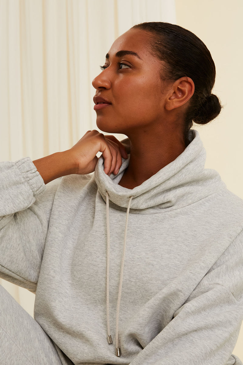 DEVINA Sweatshirt light grey melange close