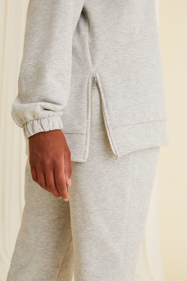 DEVINA Sweatshirt light grey melange detail